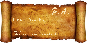 Pauer Avarka névjegykártya